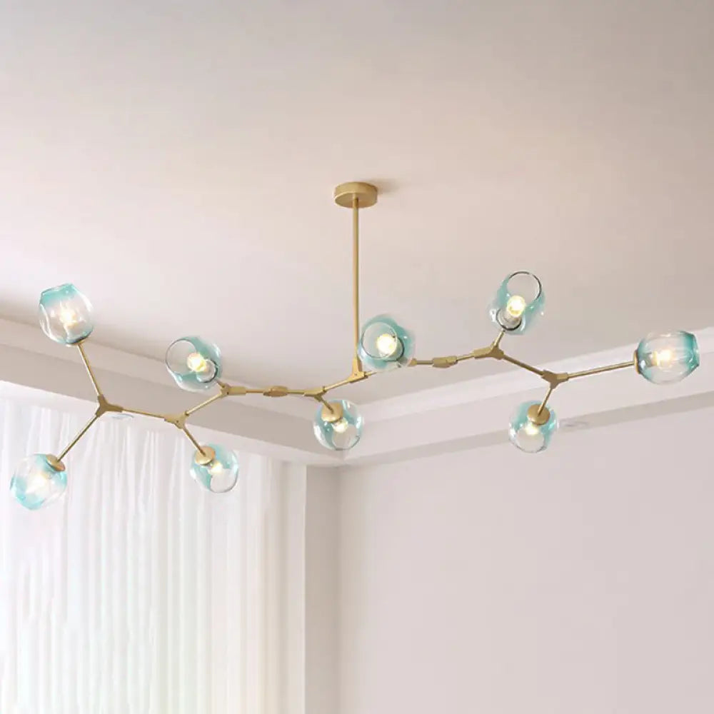 Nordic Molecule Ceiling Pendant Light With Dimpled Glass And Pivot Joint For Living Room 9 / Gold