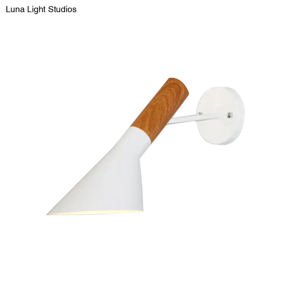 Nordic Monochrome Wall Light: Single Bulb Metallic Sconce For Showrooms And Galleries