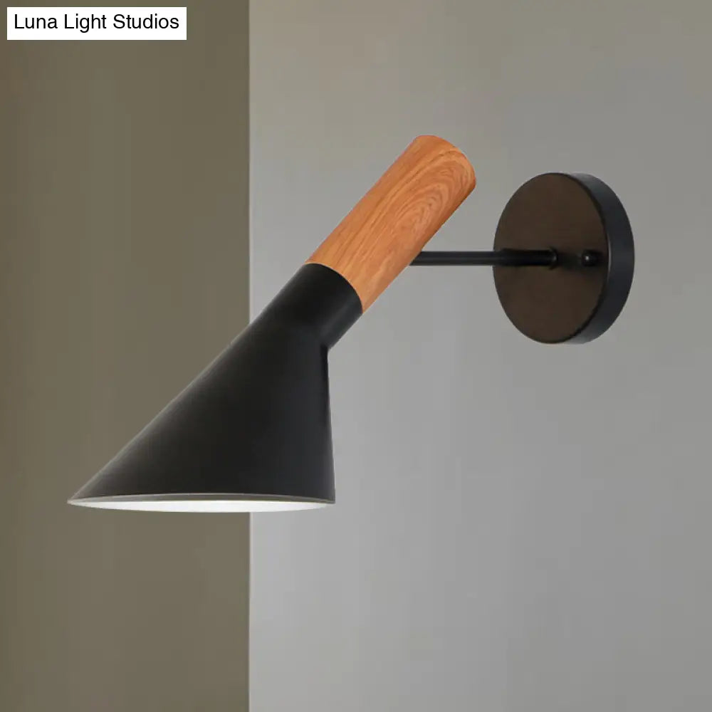 Nordic Monochrome Wall Light: Single Bulb Metallic Sconce For Showrooms And Galleries