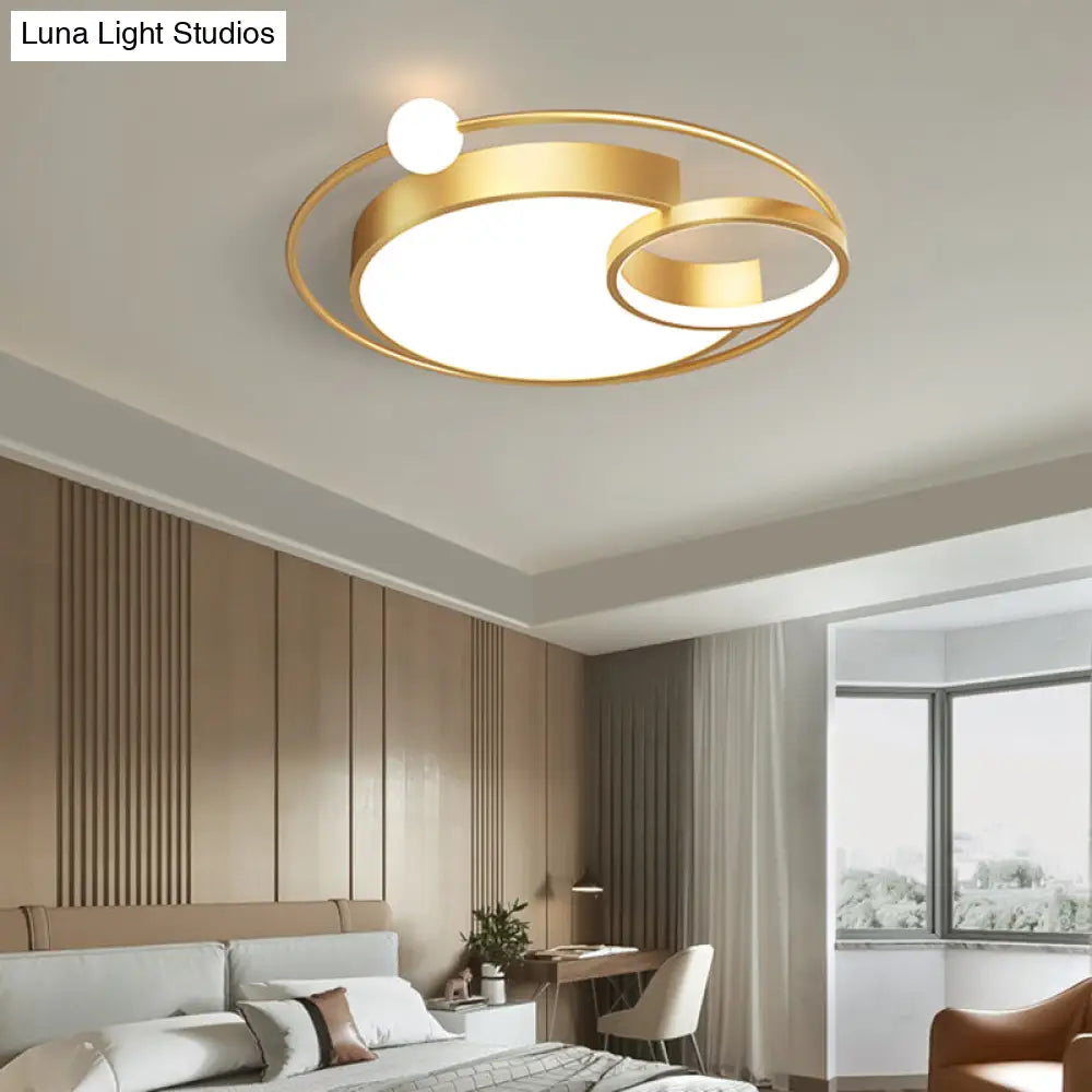 Nordic Moon Led Metal Ceiling Light For Bedroom