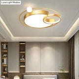 Nordic Moon Led Metal Ceiling Light For Bedroom