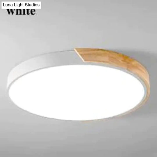 Nordic Oak App Dimmable Led Ceiling Lights Living Room Round Multicolor Alloy Lamp Bedroom Light