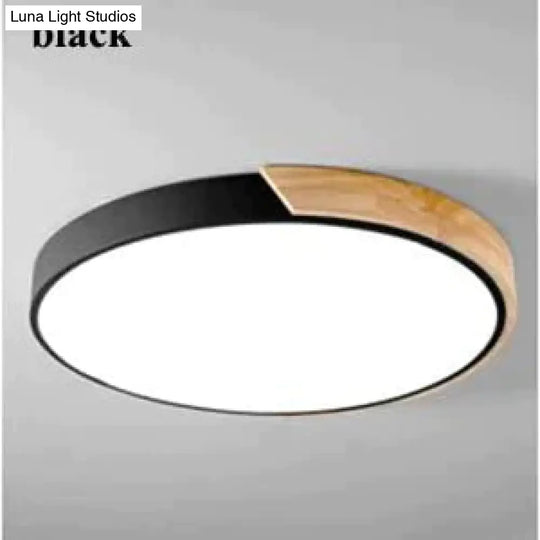 Nordic Oak App Dimmable Led Ceiling Lights Living Room Round Multicolor Alloy Lamp Bedroom Light