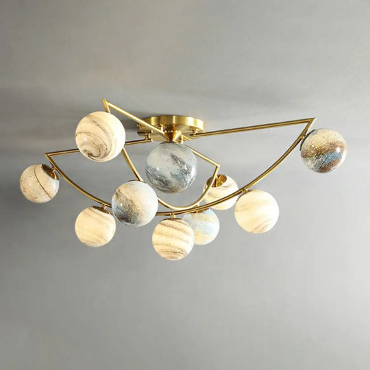 Nordic Ombre Glass Ceiling Lamp With Gold Finish For Bedroom 10 /