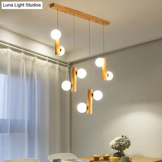 Nordic Opal Glass Ball Pendant Light - Modern Hanging Fixture For Dining Room