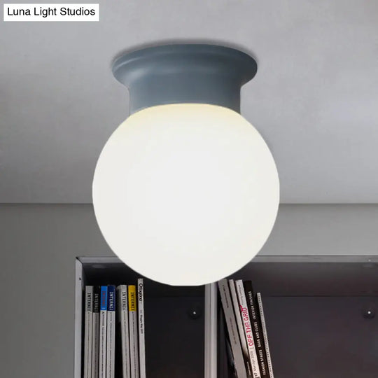Nordic Orb Ceiling Mount Light - 1 Head Acrylic Lamp For Hallway