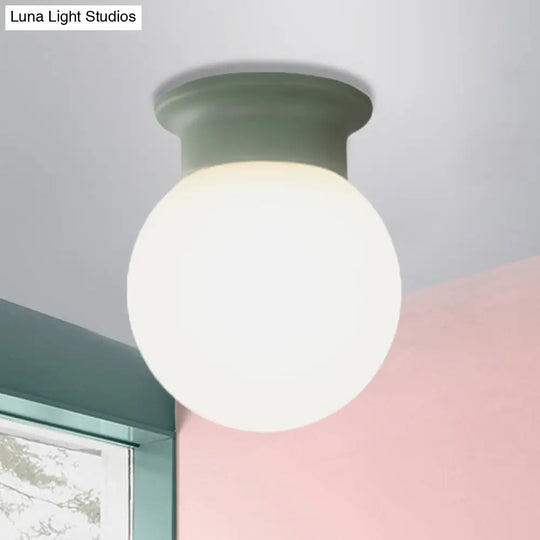 Nordic Orb Ceiling Mount Light - 1 Head Acrylic Lamp For Hallway