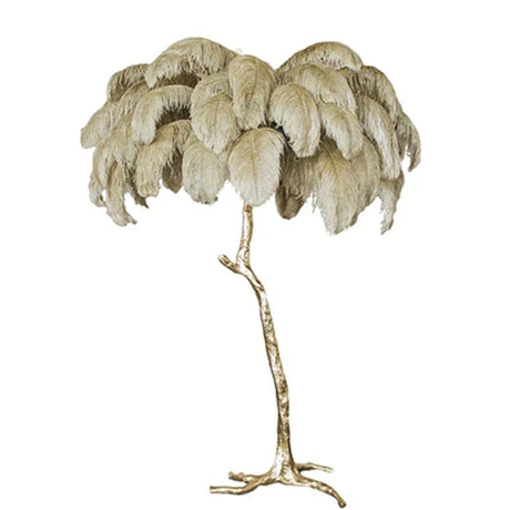 Nordic Ostrich Feather Floor Lamp Stand Light Copper Modern Interior Lighting Decor Home Lights