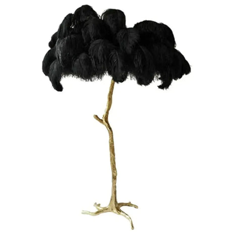 Nordic Ostrich Feather Floor Lamp Stand Light Copper Modern Interior Lighting Decor Home Lights