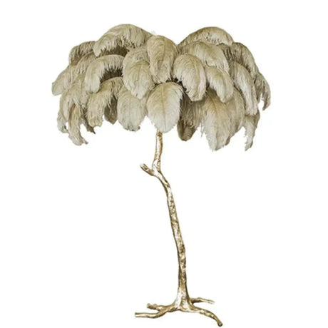 Nordic Ostrich Feather Floor Lamp Stand Light Copper Modern Interior Lighting Decor Home Lights