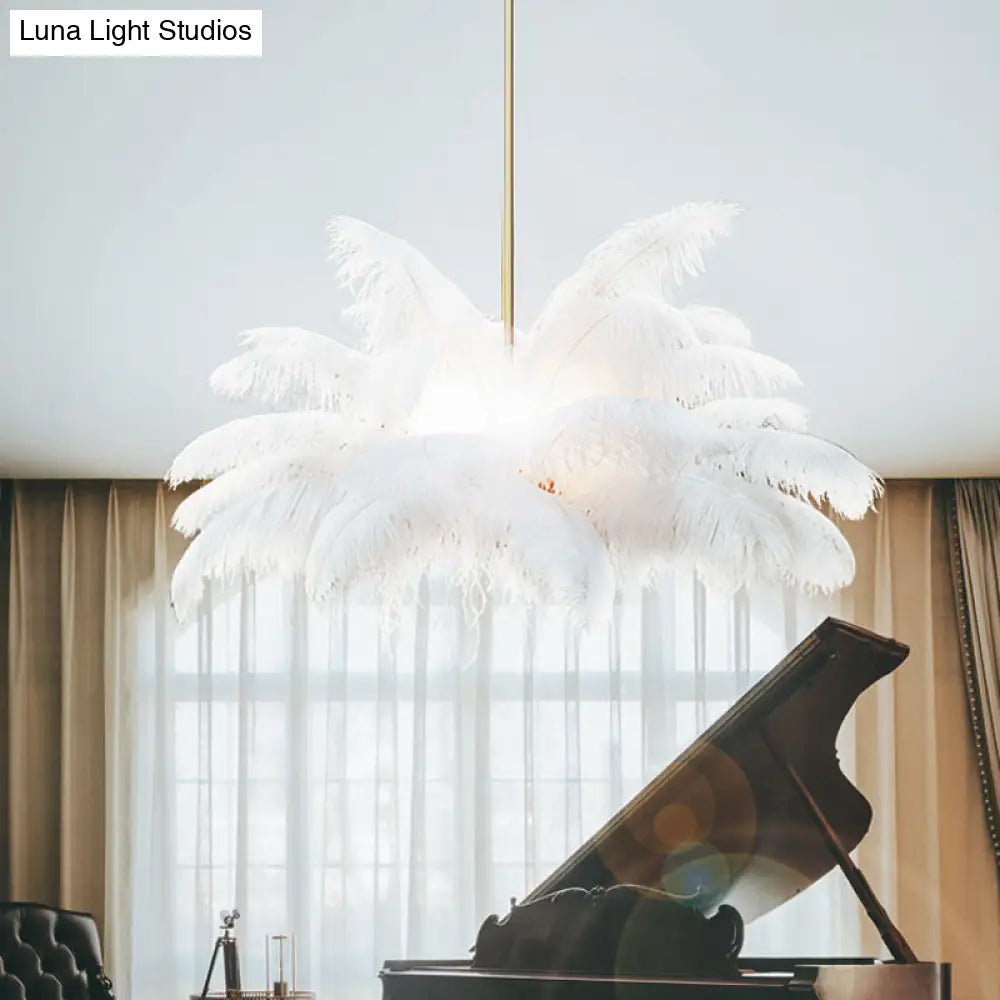 Nordic Pendant Light Kit - Feather Sheer Acrylic White / H