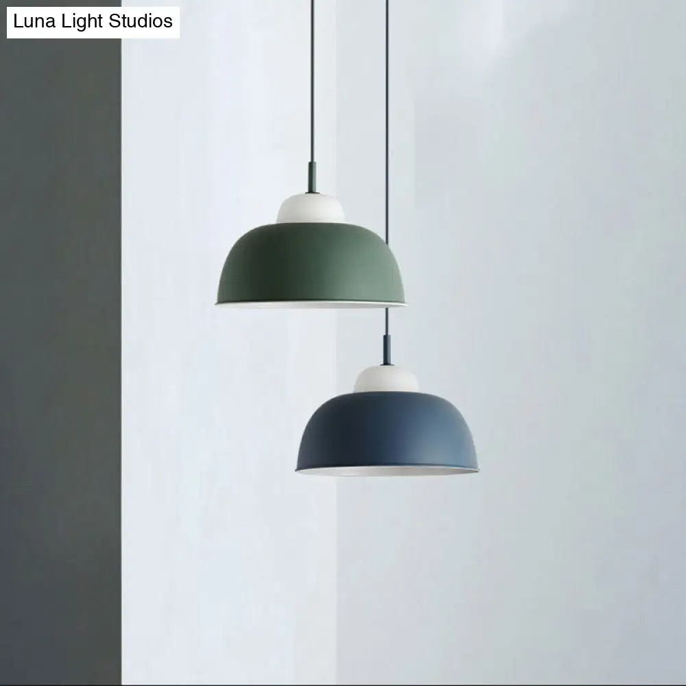 Nordic Pendant Light With Bowl Shade 1 Bulb Metallic Finish Black/Green Ideal For Table