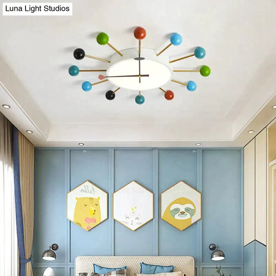 Nordic Personality Macaroon Color Bedroom Led Ceiling Lamp