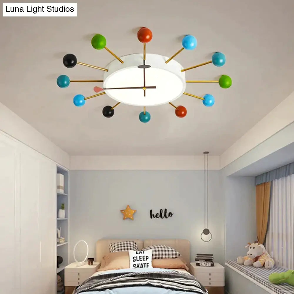 Nordic Personality Macaroon Color Bedroom Led Ceiling Lamp