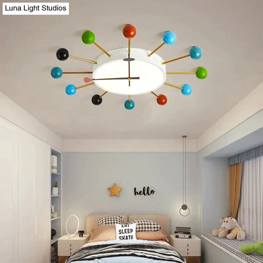 Nordic Personality Macaroon Color Bedroom Led Ceiling Lamp