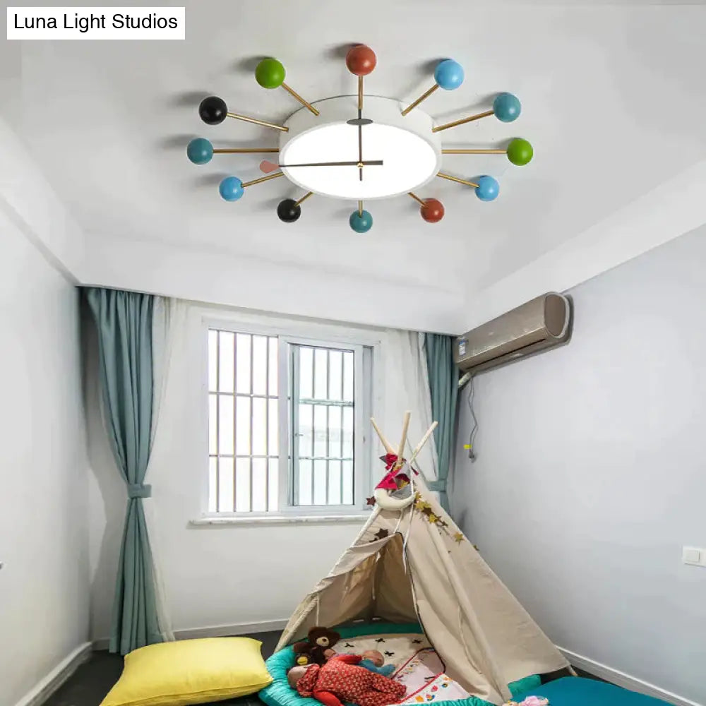 Nordic Personality Macaroon Color Bedroom Led Ceiling Lamp