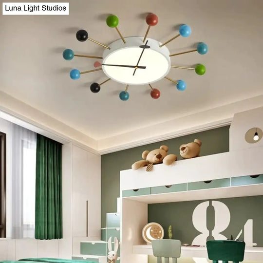 Nordic Personality Macaroon Color Bedroom Led Ceiling Lamp