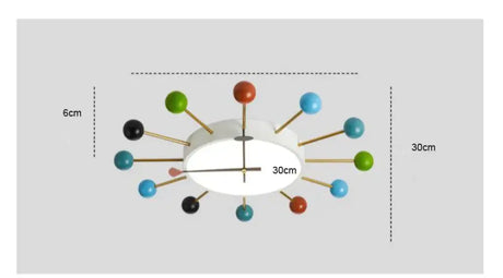 Nordic Personality Macaroon Color Bedroom Led Ceiling Lamp 66Cm / Led White Light