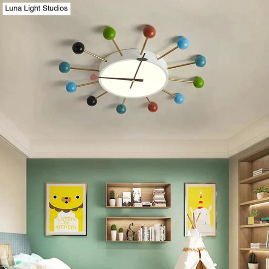 Nordic Personality Macaroon Color Bedroom Led Ceiling Lamp