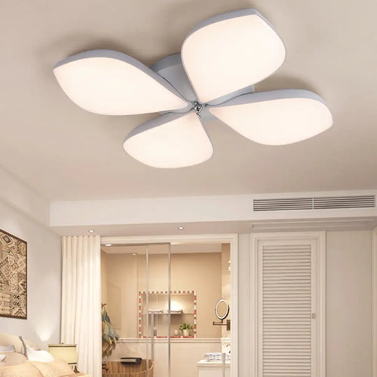 Nordic Petal Acrylic Flush Mount Light Fixture For Bedroom Ceiling - 3/4/5 Heads White 4 /