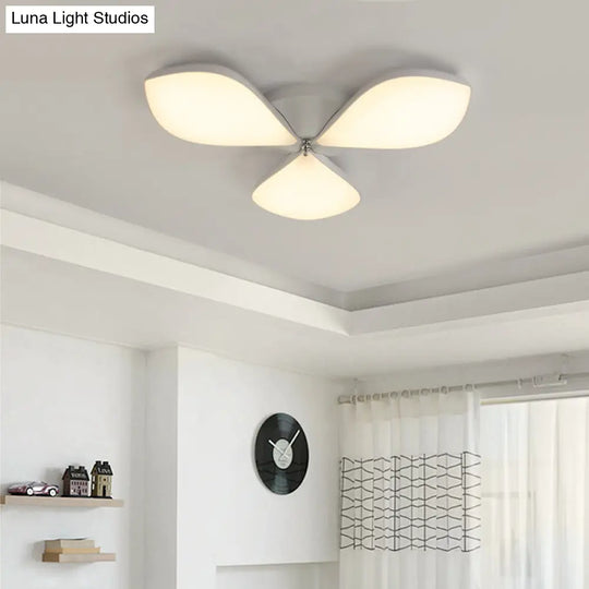 Nordic Petal Acrylic Flush Mount Light Fixture For Bedroom Ceiling - 3/4/5 Heads White 3 /