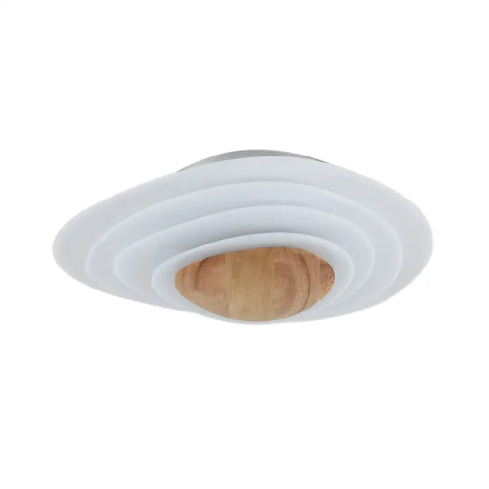 Nordic Planet Flush Mount Acrylic White Led Ceiling Fixture For Bedroom In Warm/White 18’/23.5’