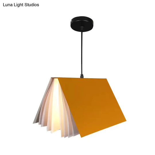 Nordic Plastic Pendant Ceiling Light: Modern 1-Bulb Book-Inspired Hanging Lamp For Living Room