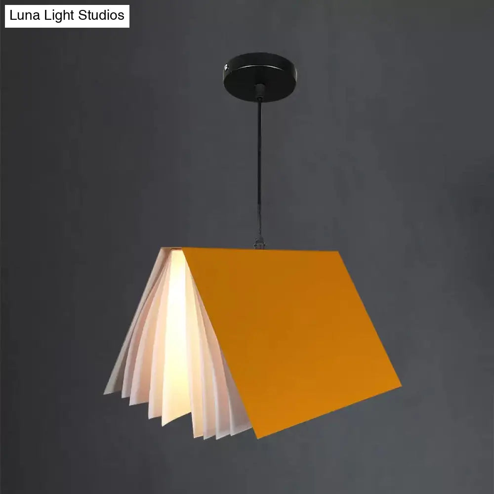 Nordic Plastic Pendant Ceiling Light: Modern 1-Bulb Book-Inspired Hanging Lamp For Living Room