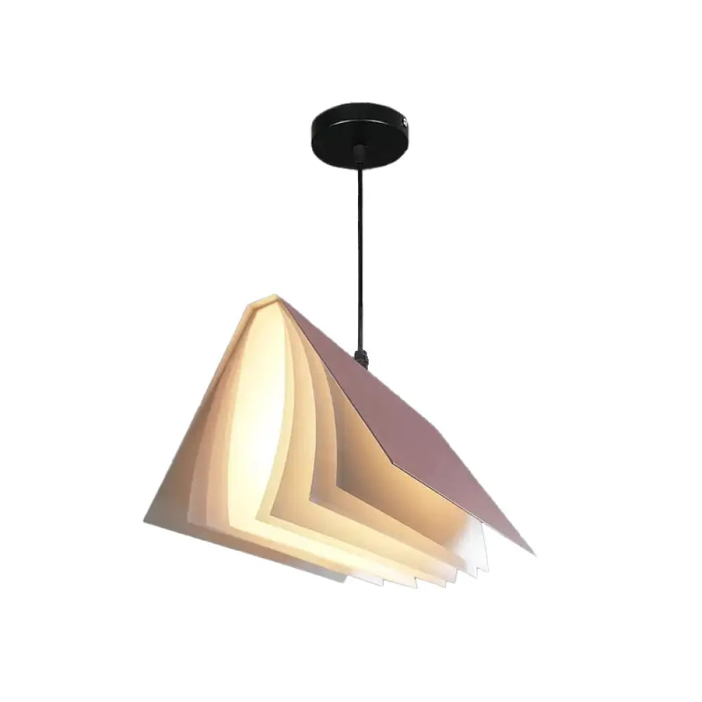 Nordic Plastic Pendant Ceiling Light: Modern 1-Bulb Book-Inspired Hanging Lamp For Living Room