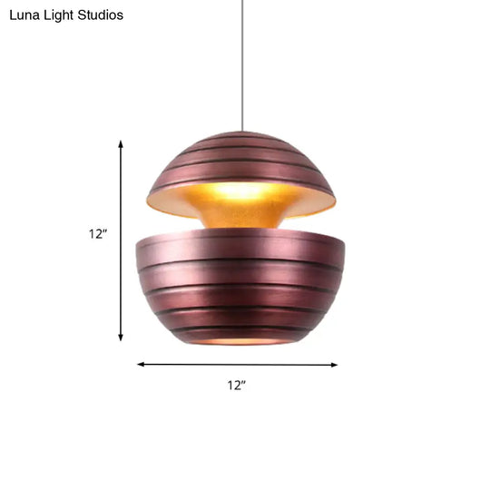 Nordic Purple Globe Metal Pendant Ceiling Light - 1-Light Hanging Fixture For Dining Room