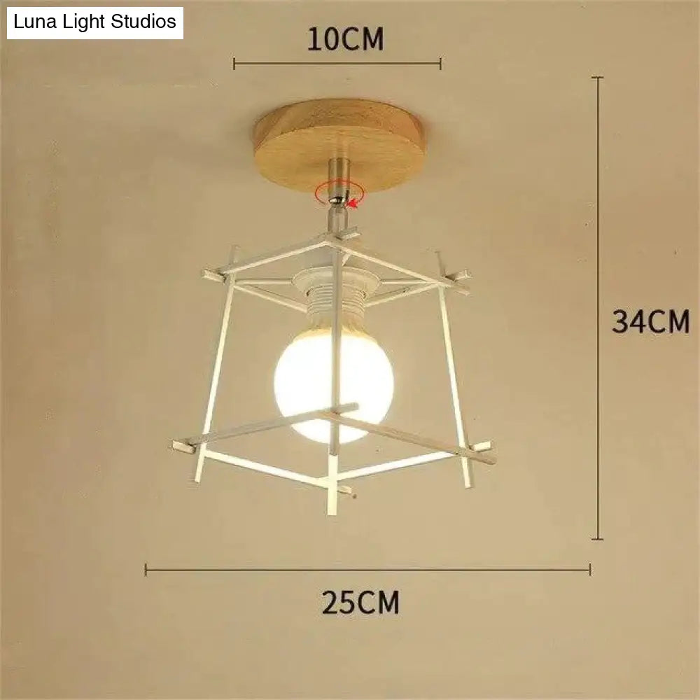 Nordic Restaurant Wrought Iron Ceiling Lamp Modern Minimalist Study Bedroom Personality Creative