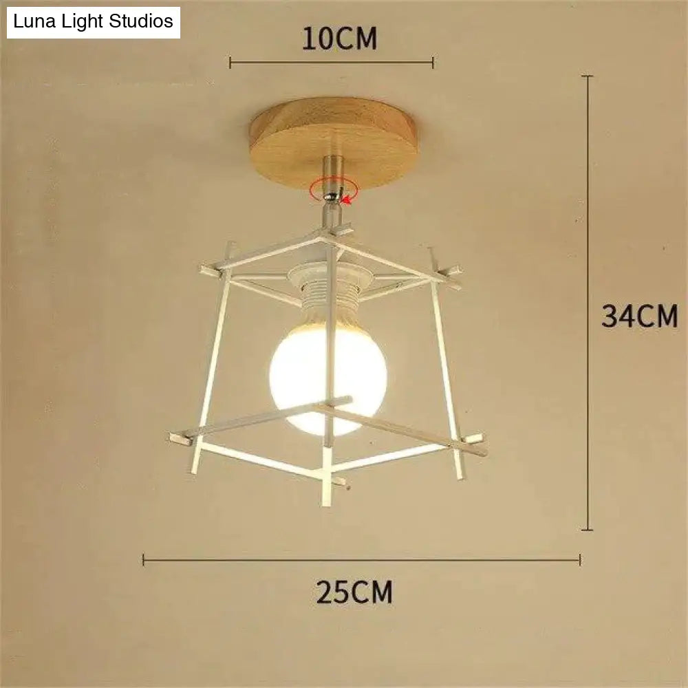 Nordic Restaurant Wrought Iron Ceiling Lamp Modern Minimalist Study Bedroom Personality Creative A2