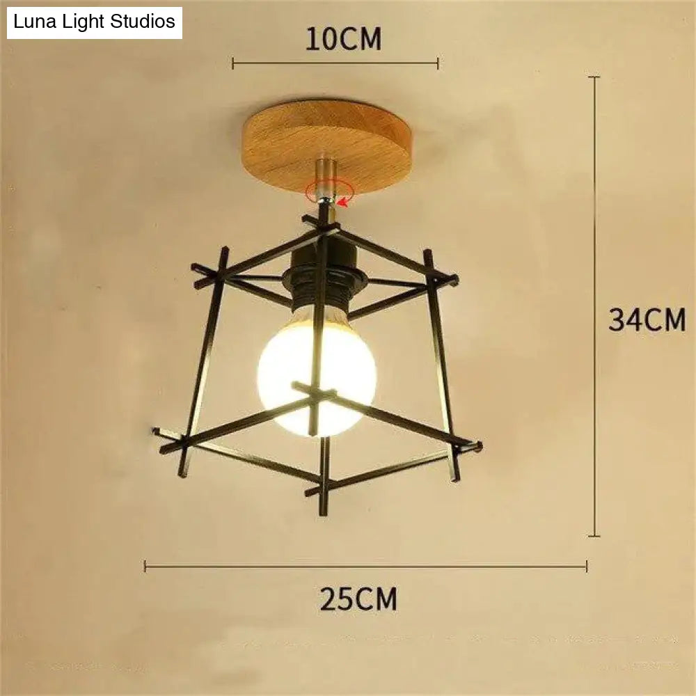 Nordic Restaurant Wrought Iron Ceiling Lamp Modern Minimalist Study Bedroom Personality Creative A1