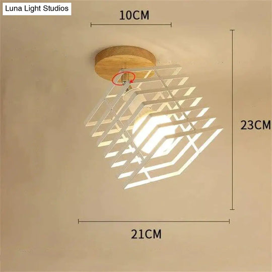 Nordic Restaurant Wrought Iron Ceiling Lamp Modern Minimalist Study Bedroom Personality Creative B2