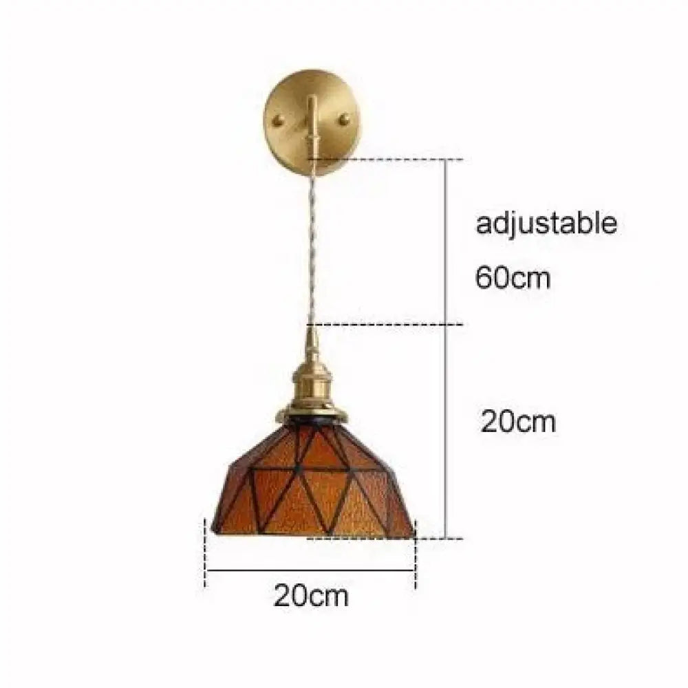 Nordic Retro Glass Copper Wall Lamp Brown Copper Wall Lamps