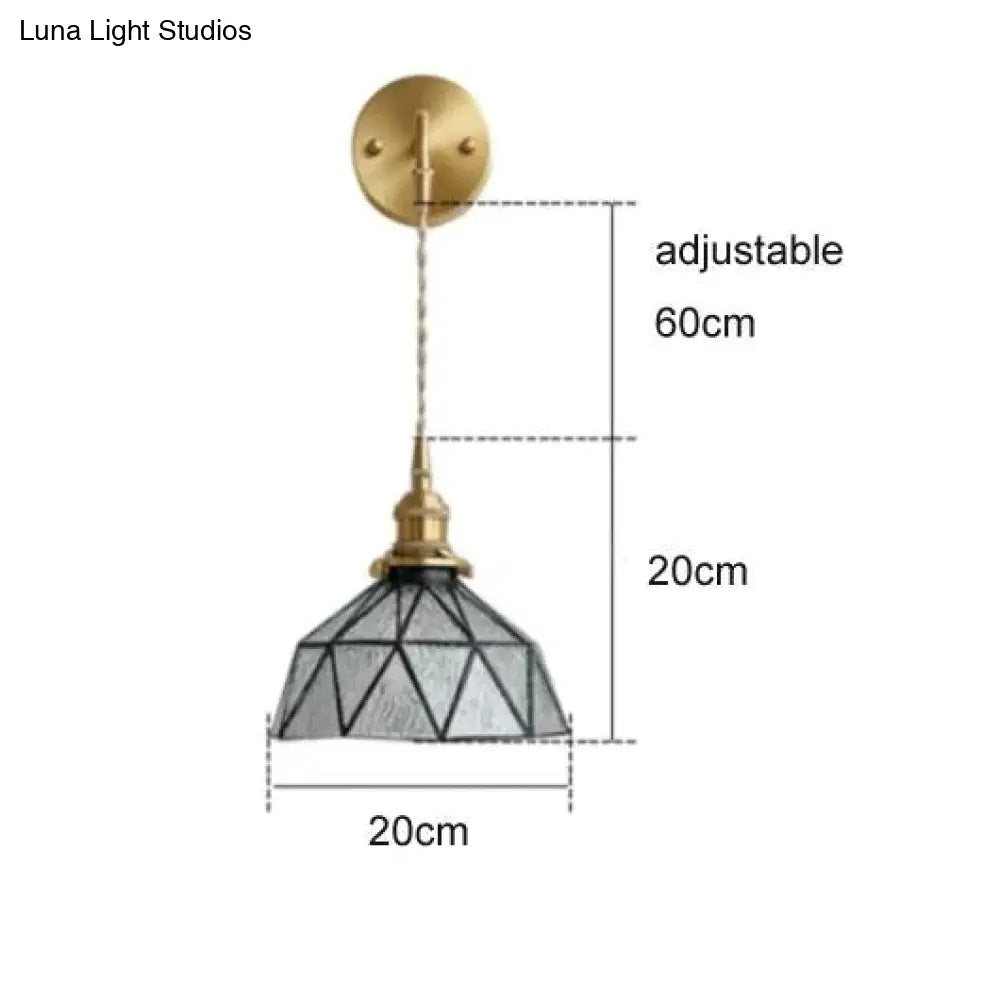 Nordic Retro Glass Copper Wall Lamp Transparent Lamps