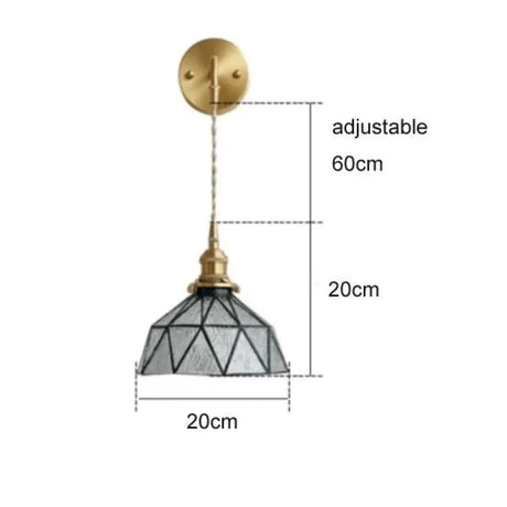 Nordic Retro Glass Copper Wall Lamp Transparent Copper Wall Lamps