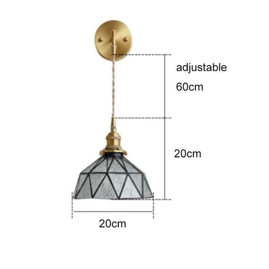 Nordic Retro Glass Copper Wall Lamp
