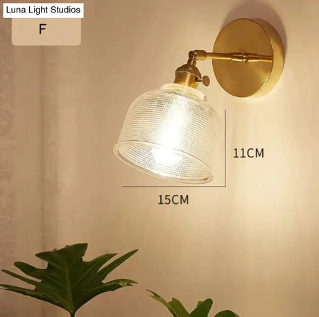 Nordic Retro Livingroom Bedroom Bedside Full Copper Wall Lamp F / No Light Bulb Copper Wall Lamps