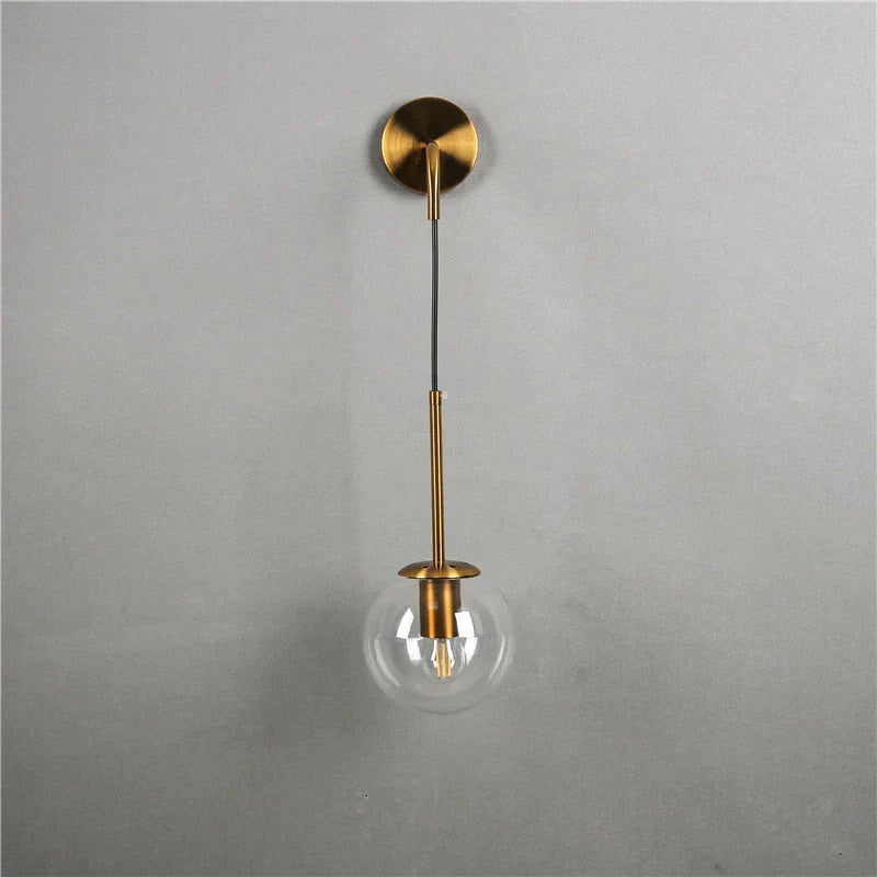 Nordic Retro Modern Glass Ball Wall Lamps for Bedside Living Room Corridor Staircase Lighting