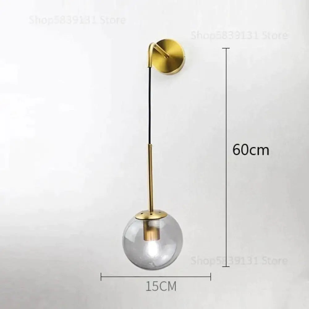 Nordic Retro Modern Glass Ball Wall Lamps For Bedside Living Room Corridor Staircase Lighting