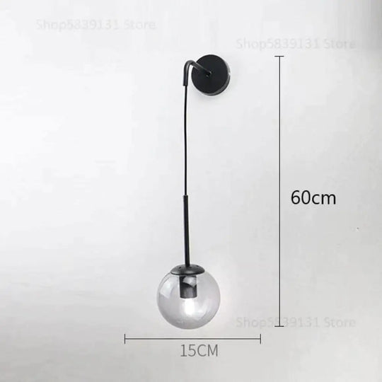 Nordic Retro Modern Glass Ball Wall Lamps For Bedside Living Room Corridor Staircase Lighting