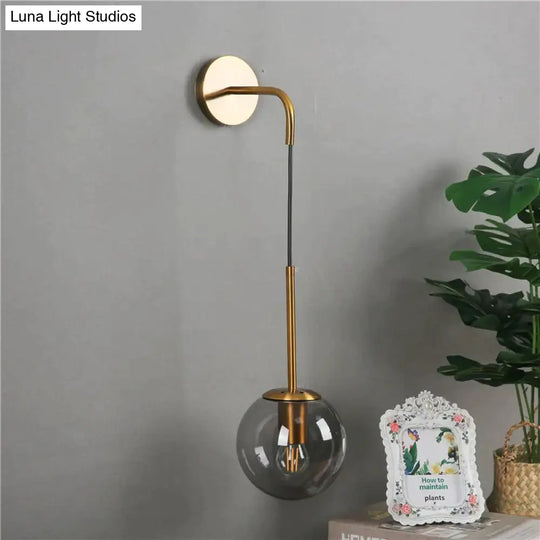 Nordic Retro Modern Glass Ball Wall Lamps For Bedside Living Room Corridor Staircase Lighting Lamp