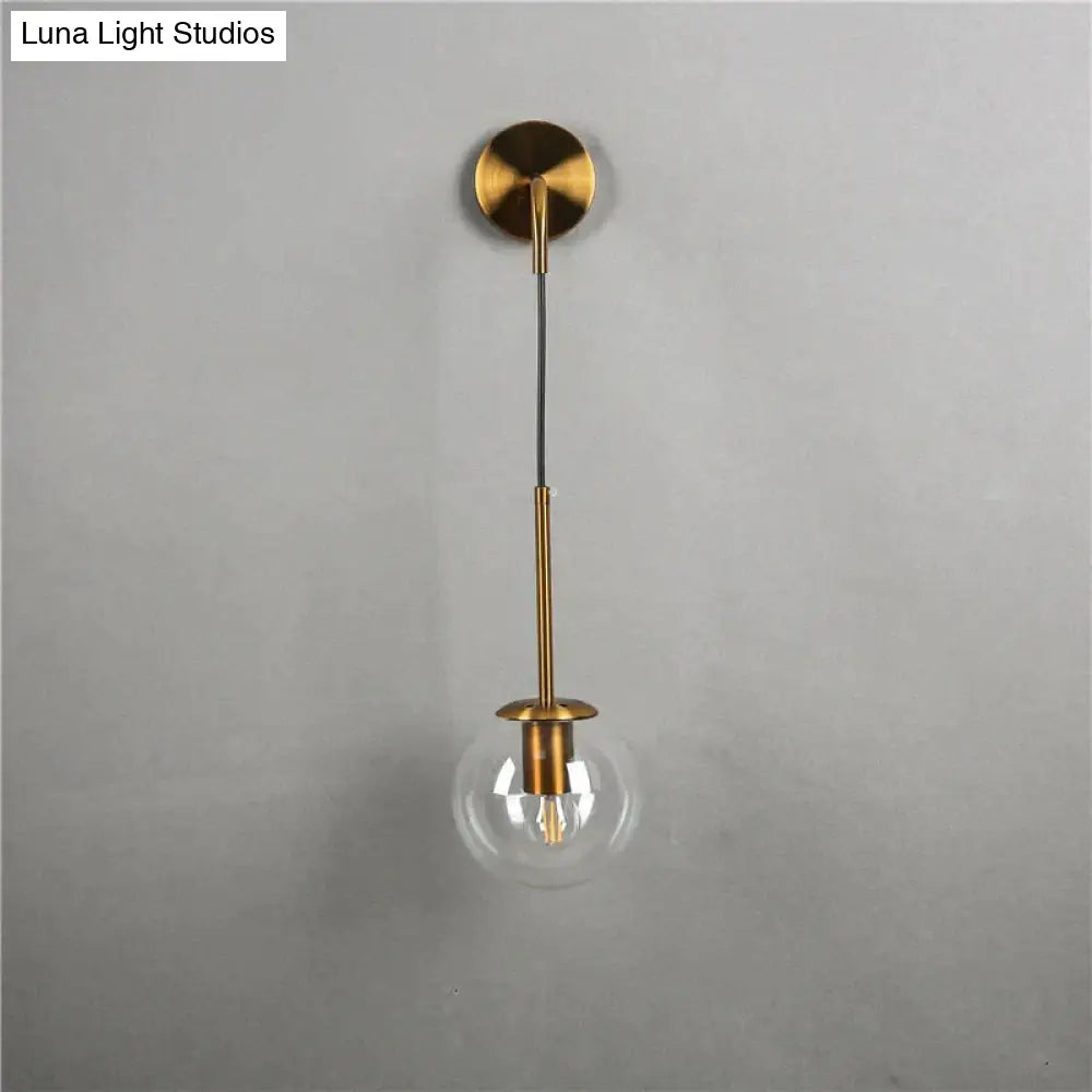 Nordic Retro Modern Glass Ball Wall Lamps For Bedside Living Room Corridor Staircase Lighting Lamp