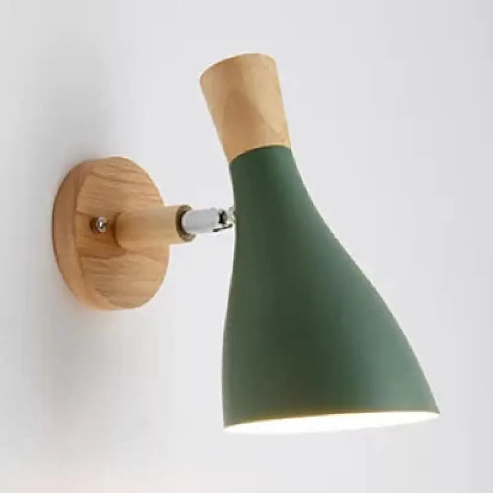 Nordic Rotatable Bottle Wall Sconce - 1 Head Metal Lamp For Kids Bedroom Green