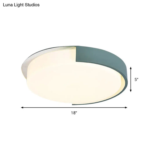 Nordic Round Flush Mount Acrylic Led Ceiling Lamp For Office – Candy Colored