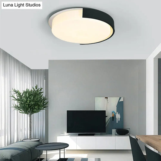 Nordic Round Flush Mount Acrylic Led Ceiling Lamp For Office Candy Colored