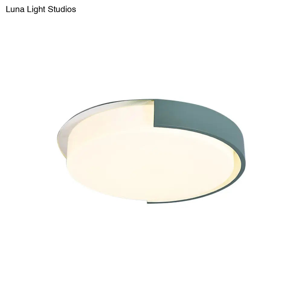 Nordic Round Flush Mount Acrylic Led Ceiling Lamp For Office Candy Colored