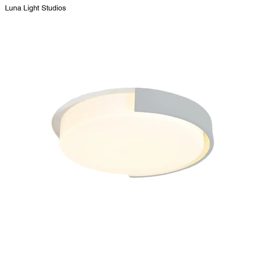 Nordic Round Flush Mount Acrylic Led Ceiling Lamp For Office – Candy Colored