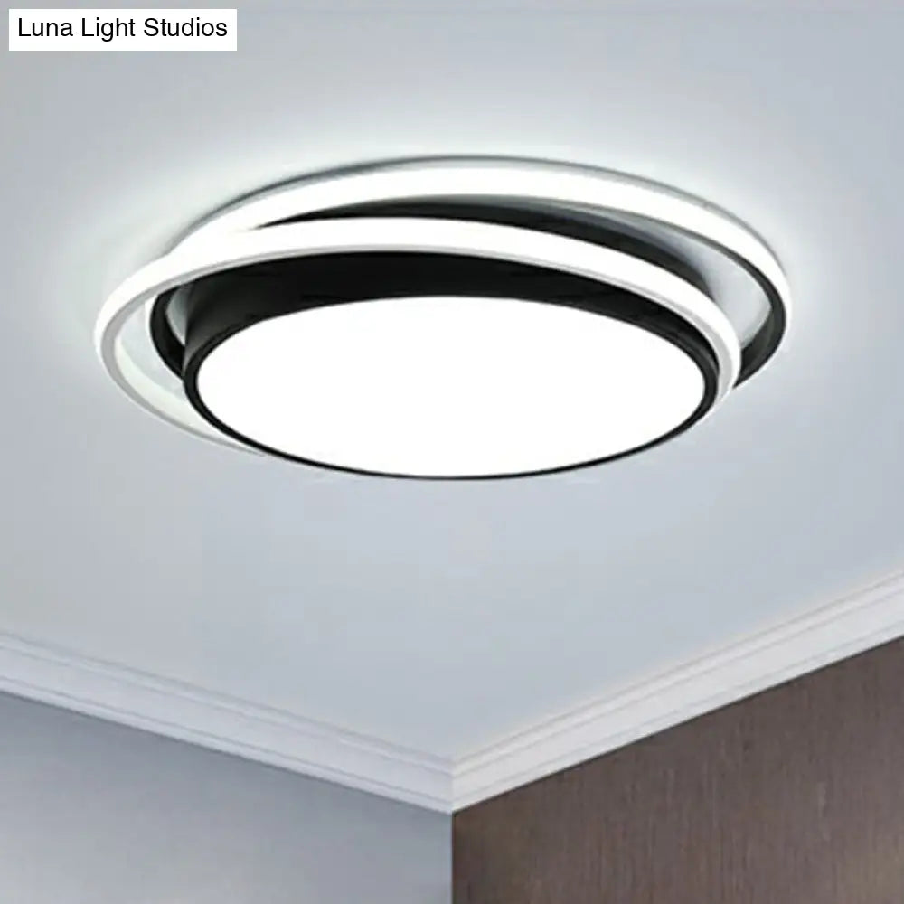 Nordic Round Led Flush Light For Living Room Ceiling Fixture Black